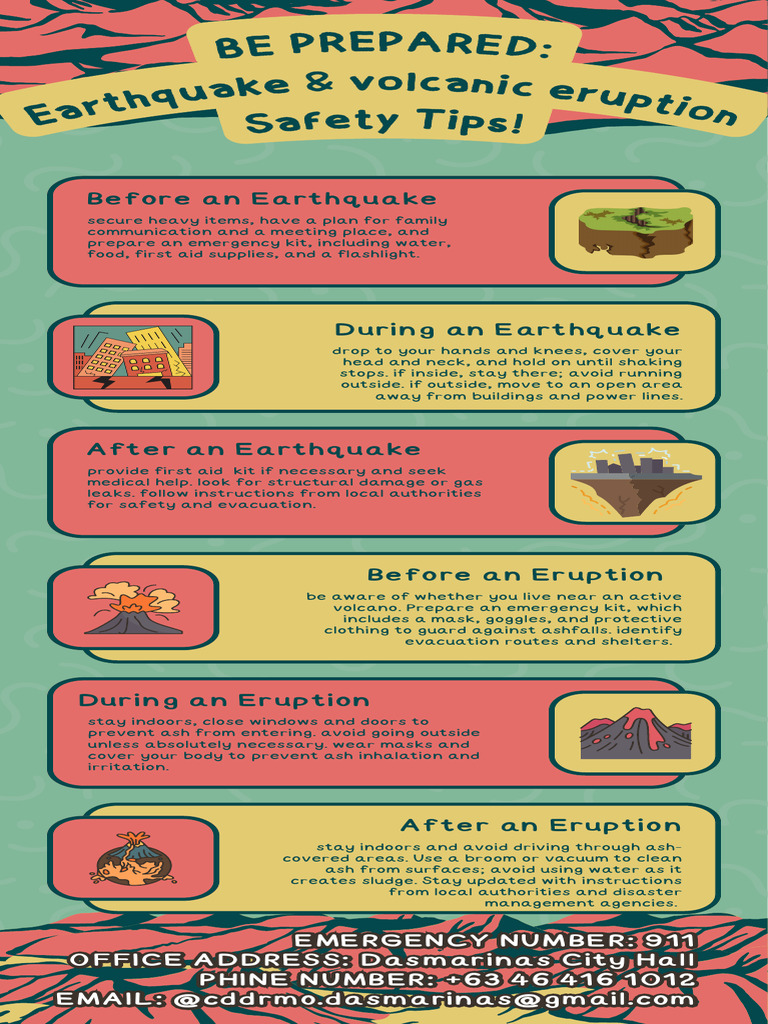 Red and Yellow Retro Illustrative Natural Disasters Infographic | PDF