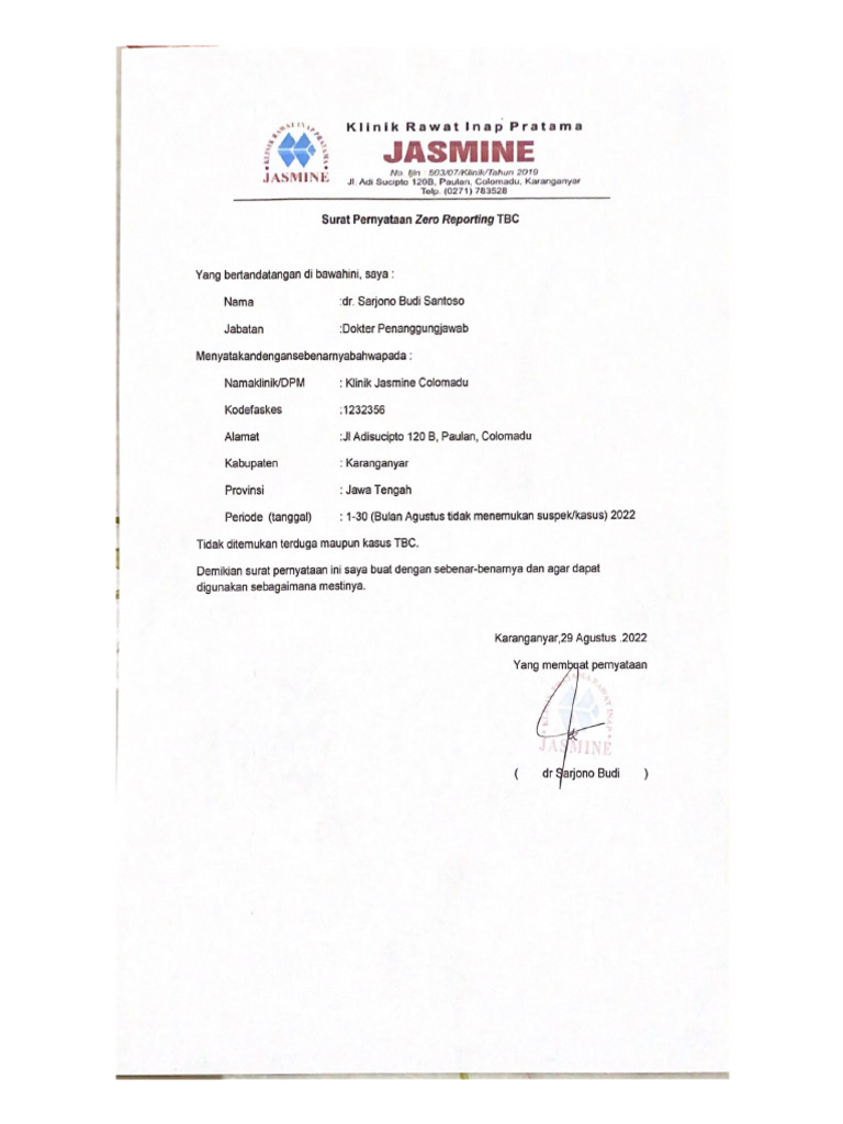 Zero Reporting Agustus | PDF