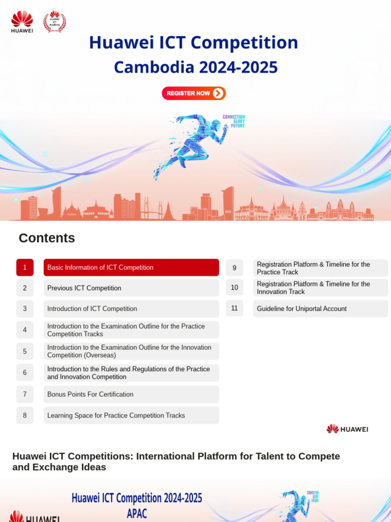 Student Huawei Cambodia The 9th ICT Competition Roadshow | PDF