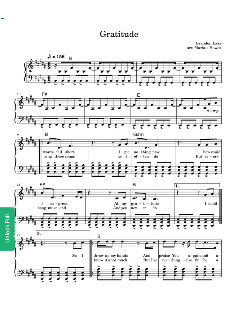 Gratitude Brandon Lake Pdf