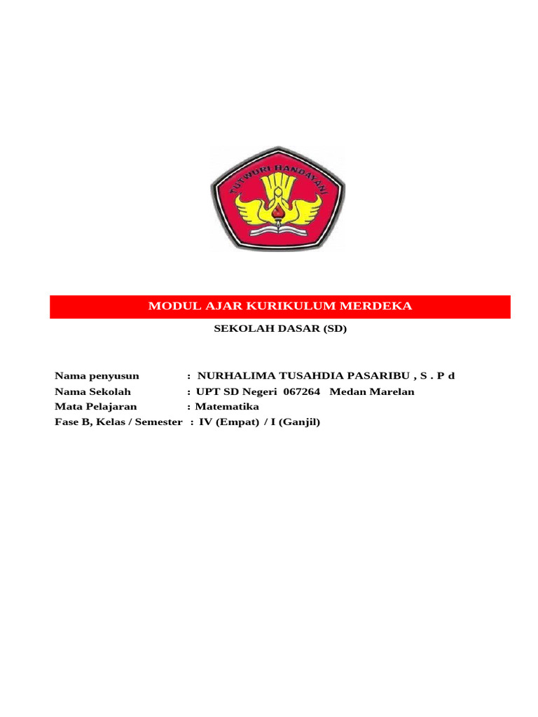 Modul Ajar MTK Bab 1 Kelas 4 | PDF