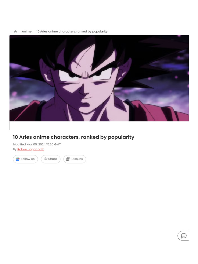 10 Aries Anime Characters Ranked By Popularity Pdf