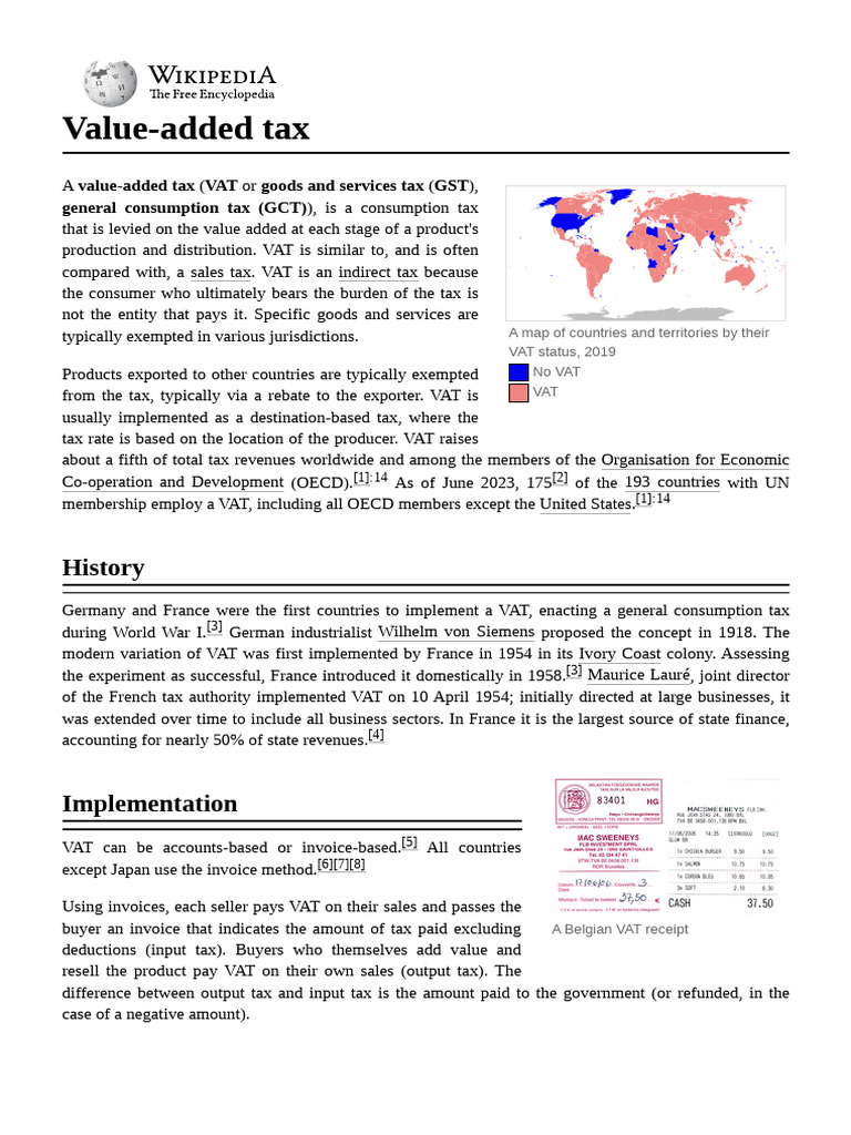 Value-Added Tax | PDF
