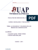 Violencia en Los Medios de Comunicacion