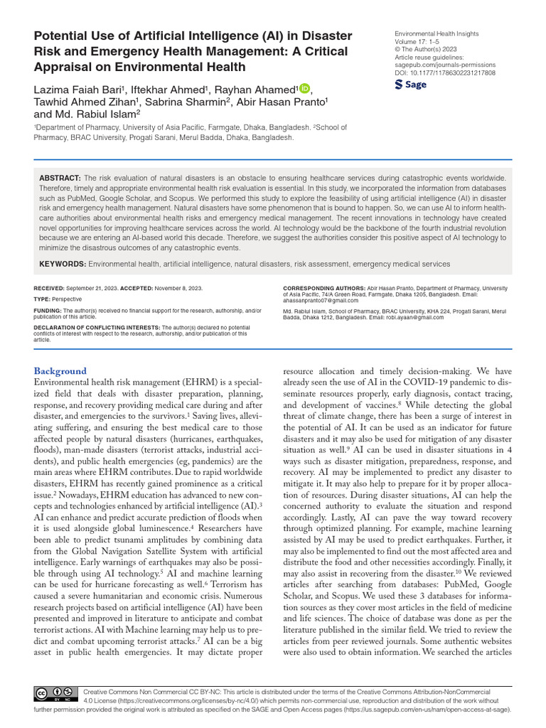 2023-Potential Use of Artificial Intelligence (AI) in Disaster Risk and ...