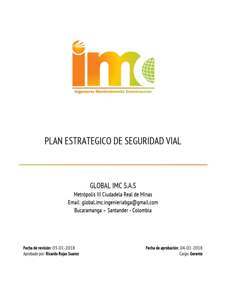 PD2-04 Plan Estrategico de Seguridad Vial Global Imc | PDF