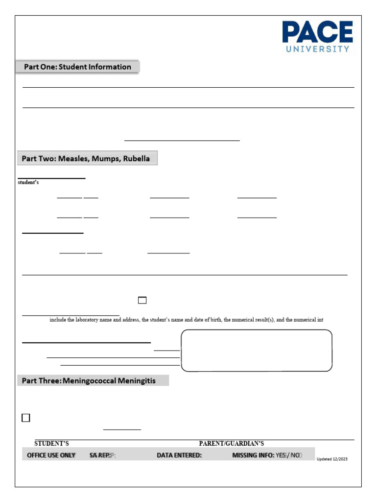 Student accounts immunization requirement form pdf