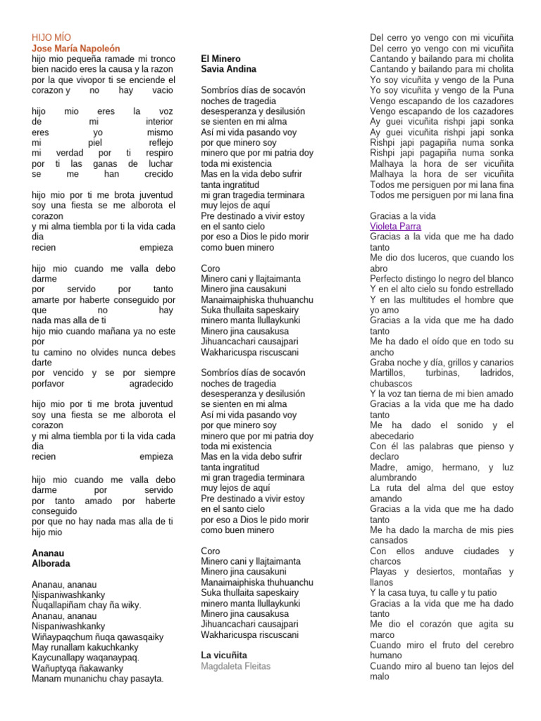 LETRA DE MUSICA | PDF