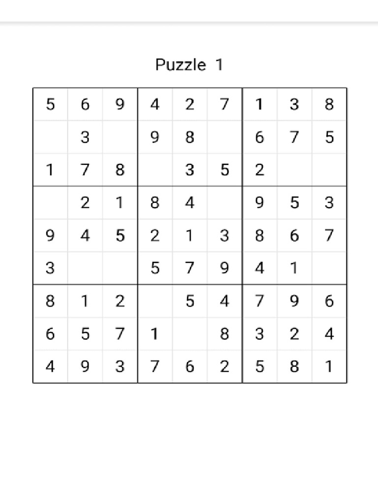 Soduko 1 | PDF