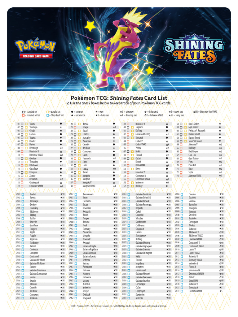 pokemon shrouded fates card list Yveltal #035 - Fable - TCG Pokmon PALDEAN FATES Printable Checklist