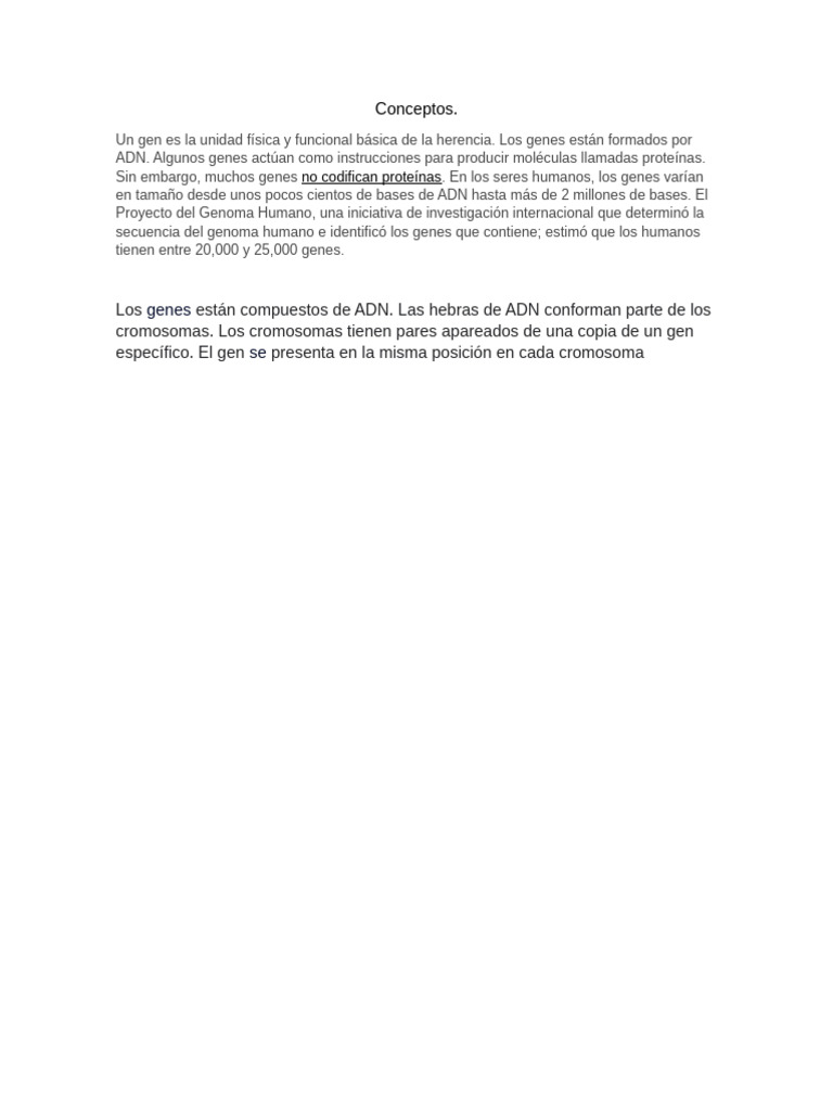 Tipos de Genes y su Función en la Herencia | PDF | Gene | Adn