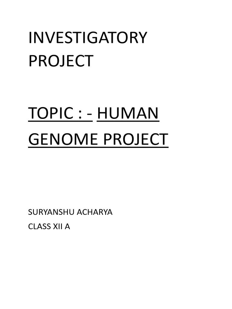 Overview of the Human Genome Project | PDF | Human Genome | Self ...