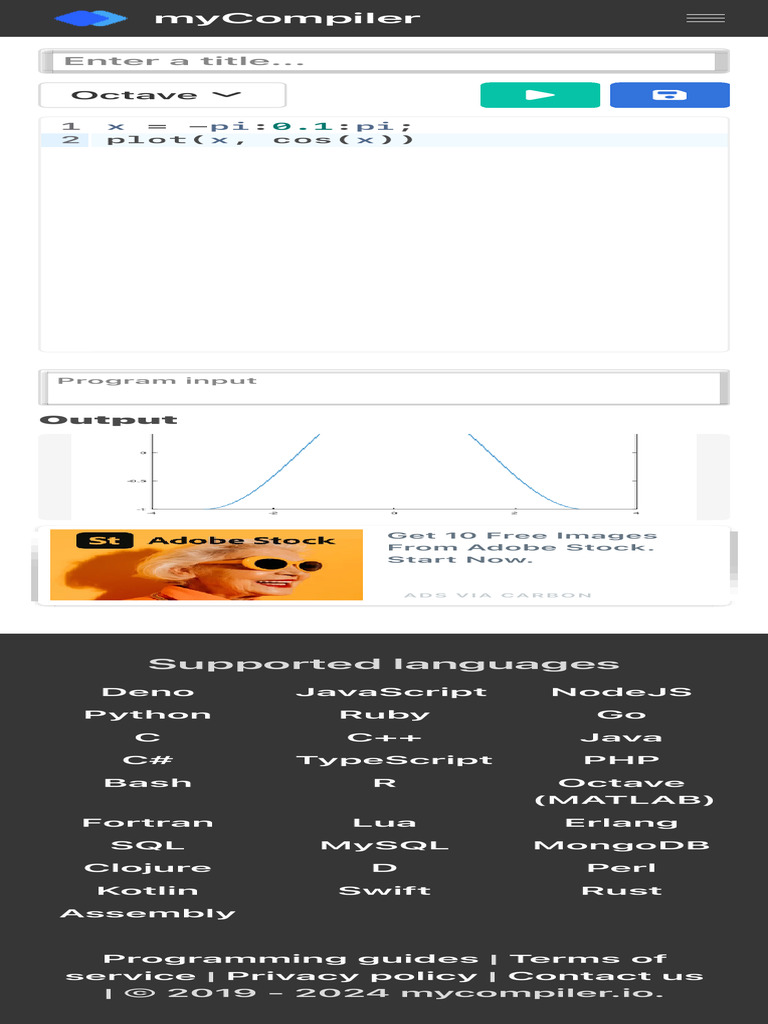 Create A New Octave Program - MyCompiler - MyCompiler | PDF