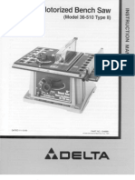 Delta 10" Motorized Bench Saw Manual