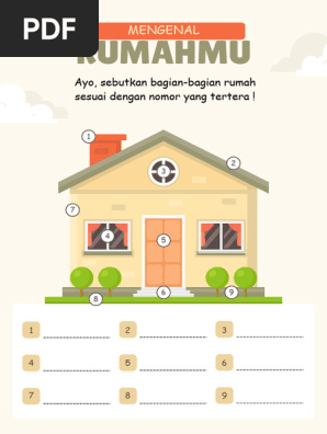 Cream and Green Illustrative Parts of a House Activity Printable Worksheet (1)