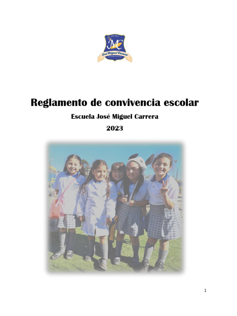 Reglamento de Convivencia Escolar JMC 2023 | PDF