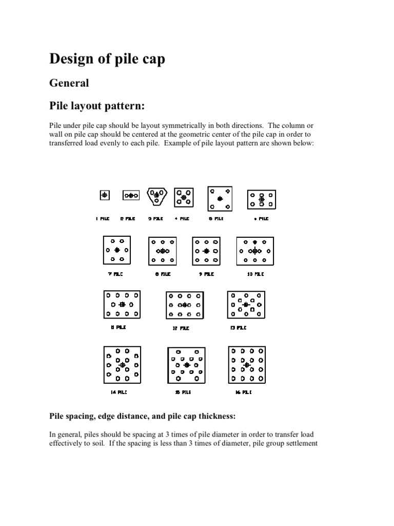 Pile Cap Design and Reinforcement Guide | PDF