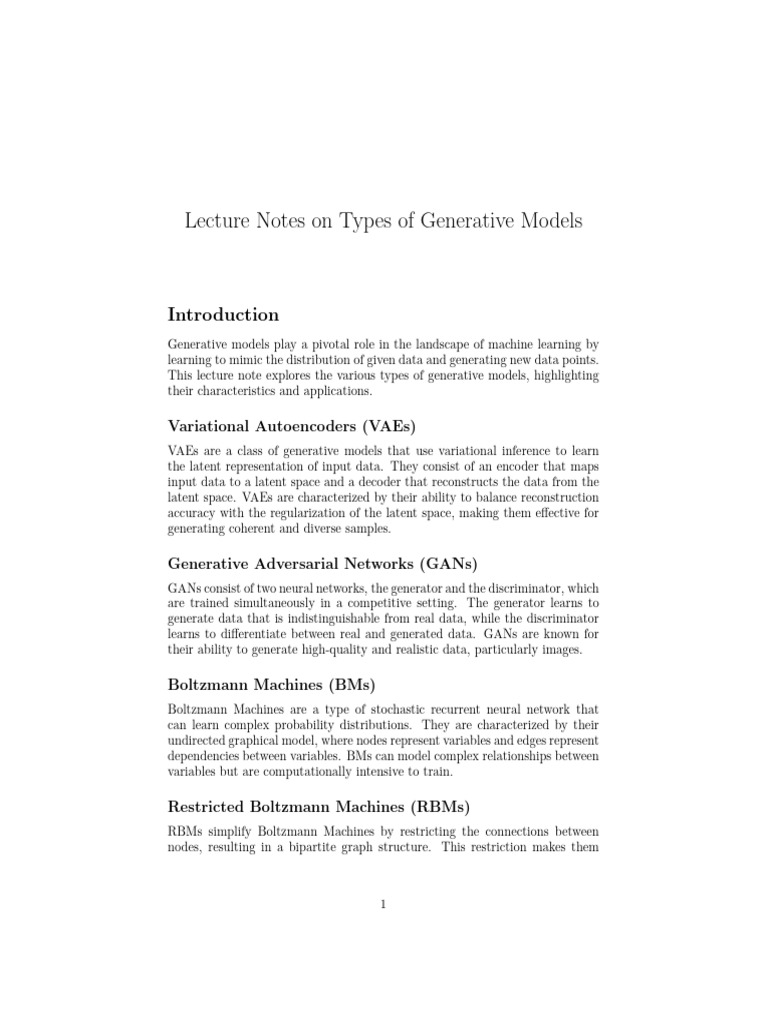 Types of Generative Models | PDF