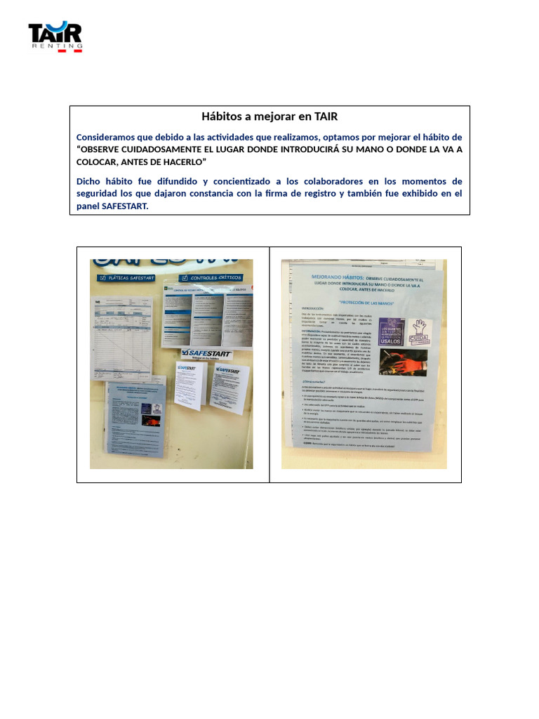HÁBITOS DE MEJORA (SAFESTART) - TAIR | PDF