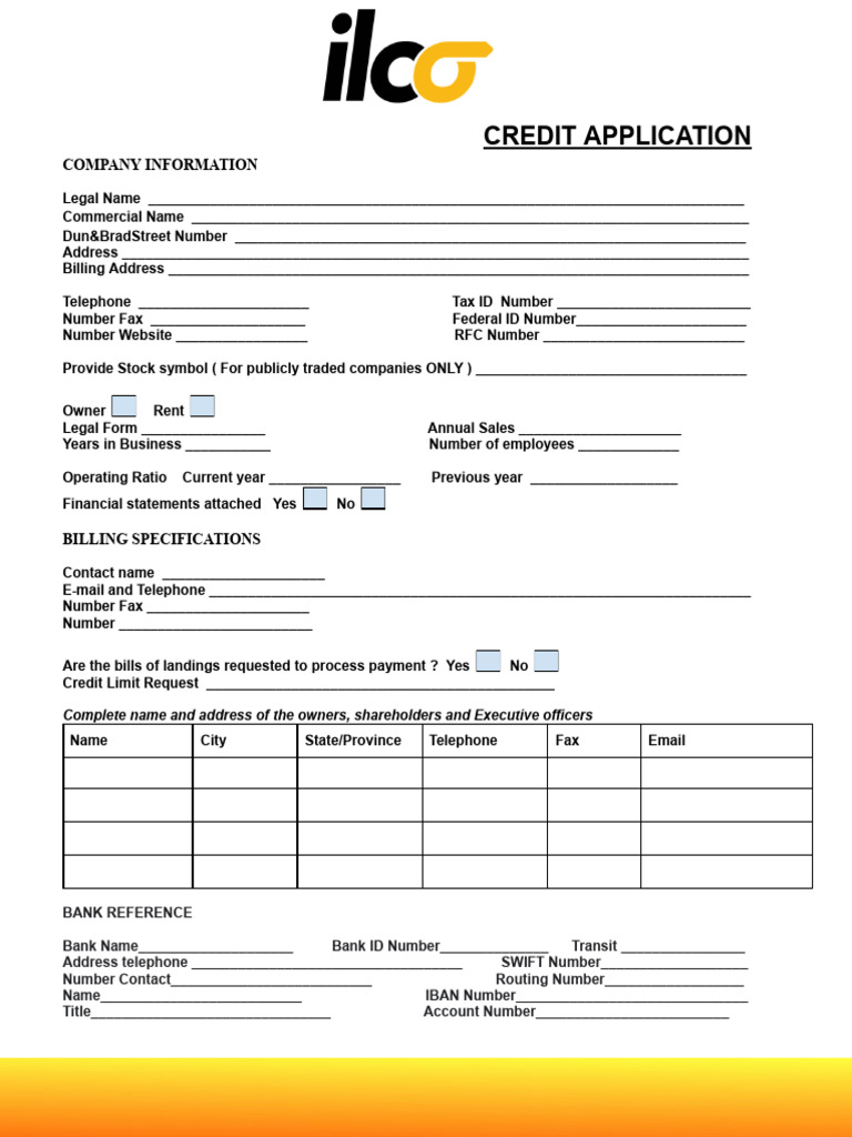 Credit Application en | PDF