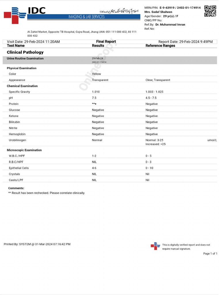 Patient Report PDF | PDF