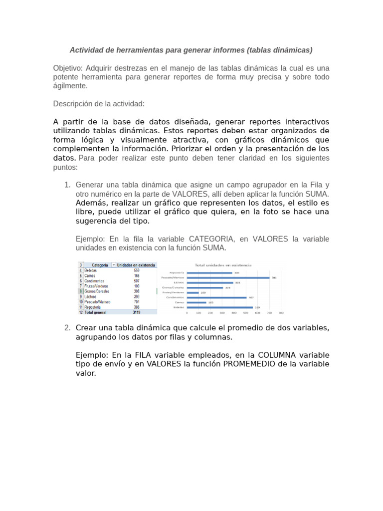 Actividad de Herramientas para Generar Informes | PDF