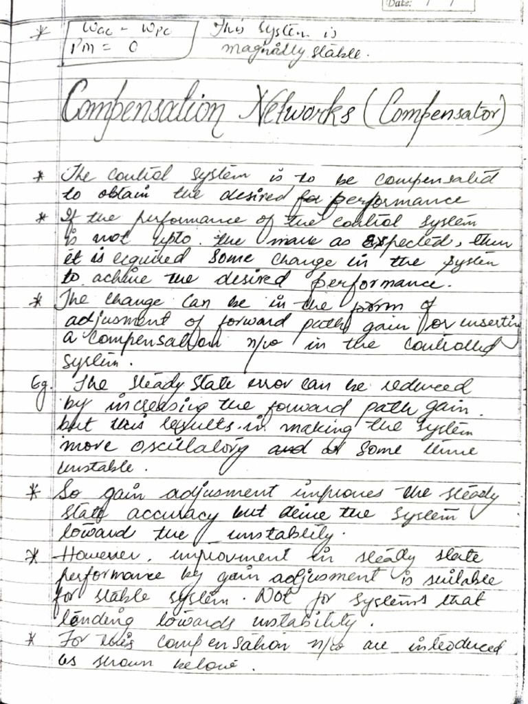 Unit 4 Compensation Networks Compensators Pdf