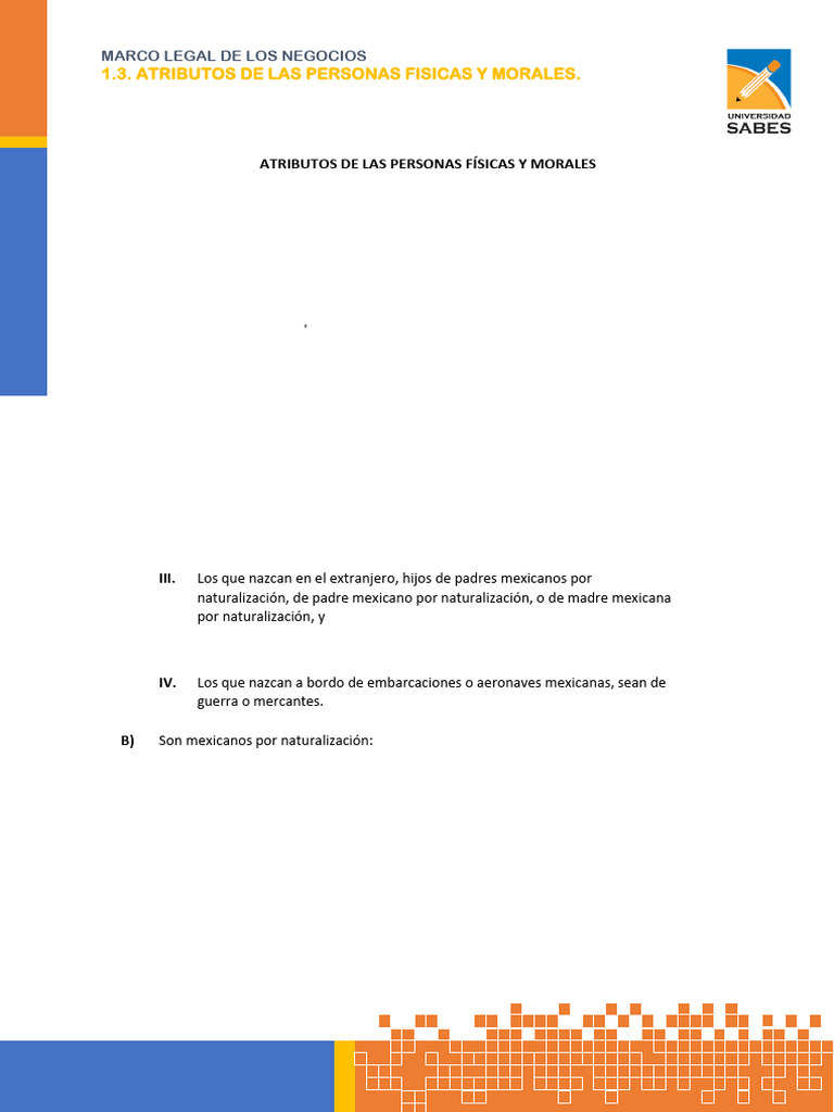 Atributos de Las Personas Físicas y Morales 2020 | PDF