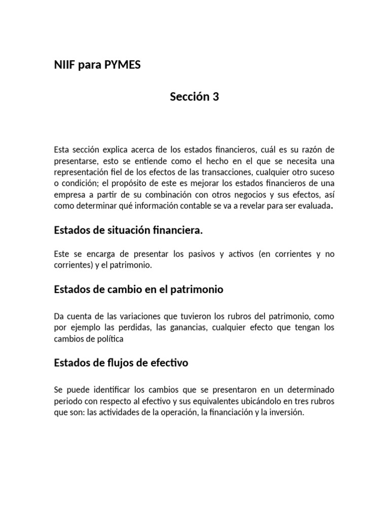 NIIF para PYMES 3,4. | PDF | normas internacionales de INFORMACION ...