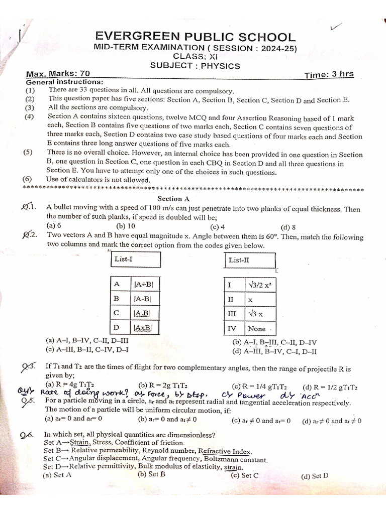Physics Question Paper Pdf