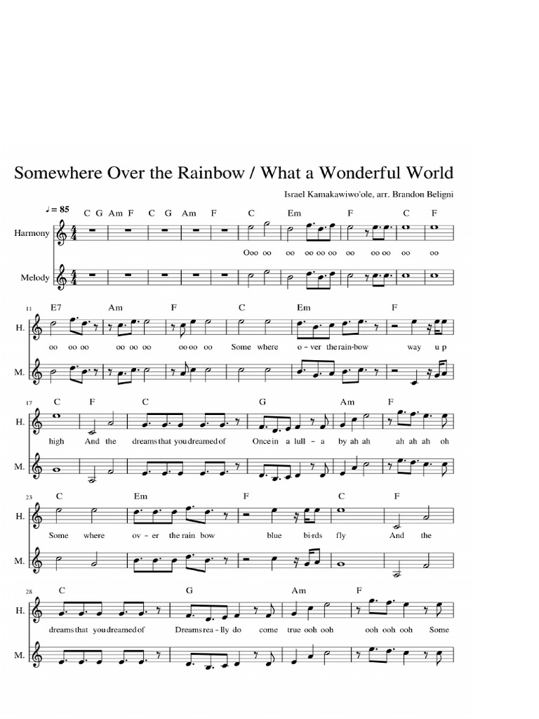 medley somewhere over the rainbow what a wonderful world lyrics