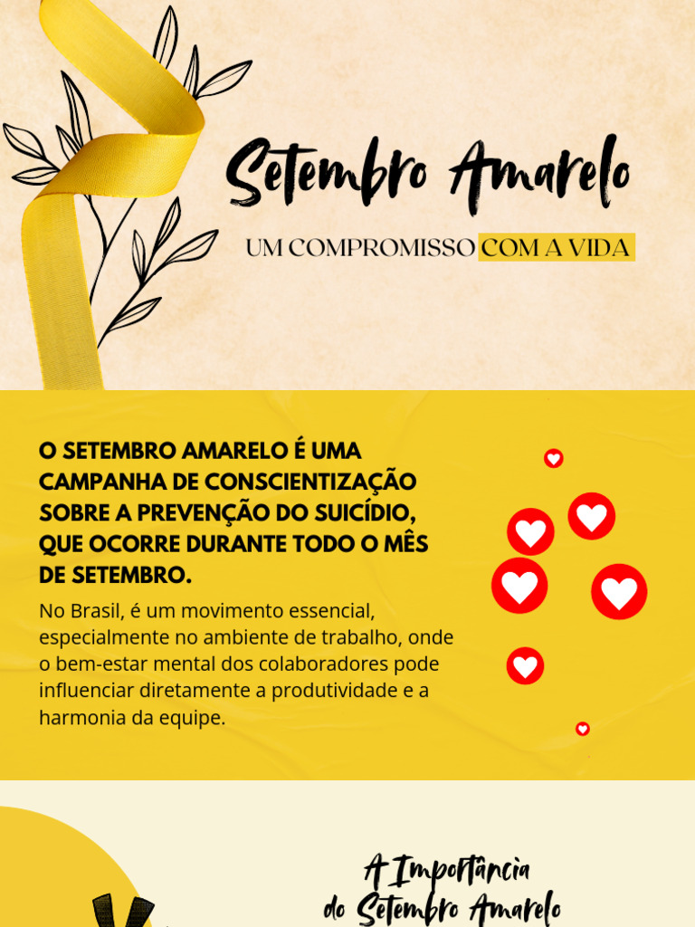 Apresentação Animado Setembro Amarelo No Ambiente de Trabalho | PDF