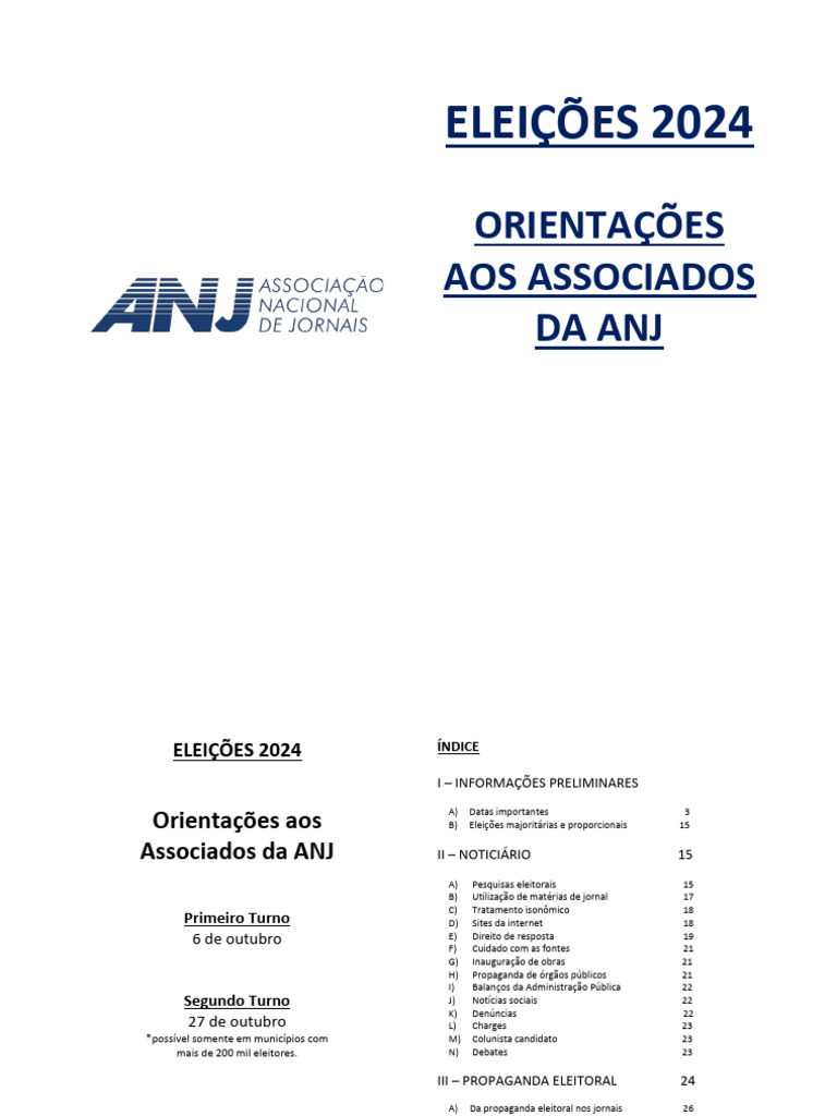 Cartilha Anj Eleições 2024 Vf Livreto Pdf