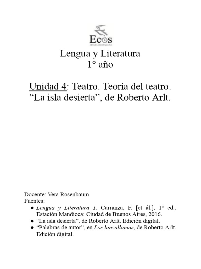 Guía Teatro Arlt | PDF