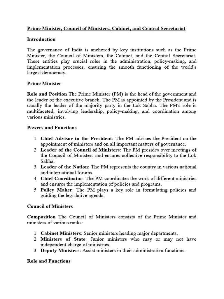 Prime Minister | PDF