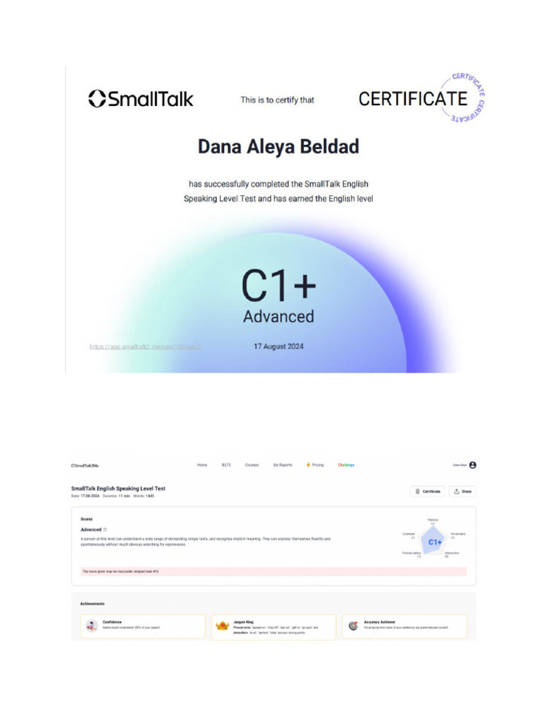 SPEECH ASSESSMENT EXAMPLE intelligence overview