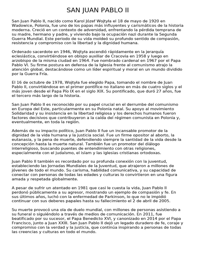 San Juan Pablo II | PDF