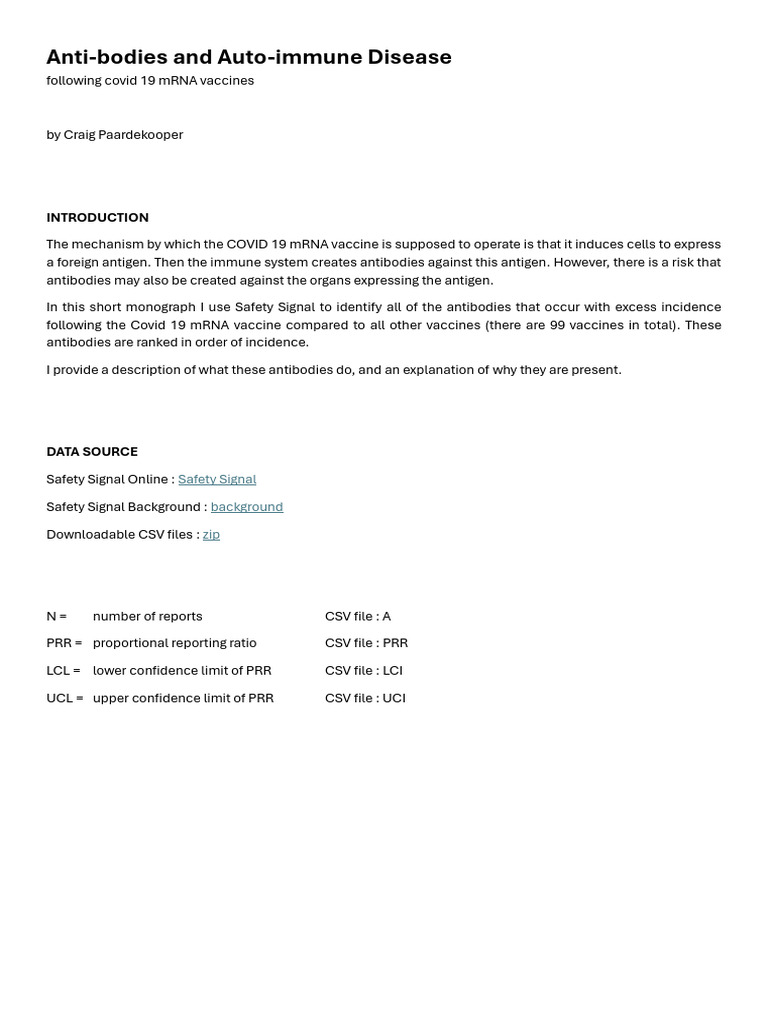 Antibodies and Autoimmune Disease C19 Injections | PDF