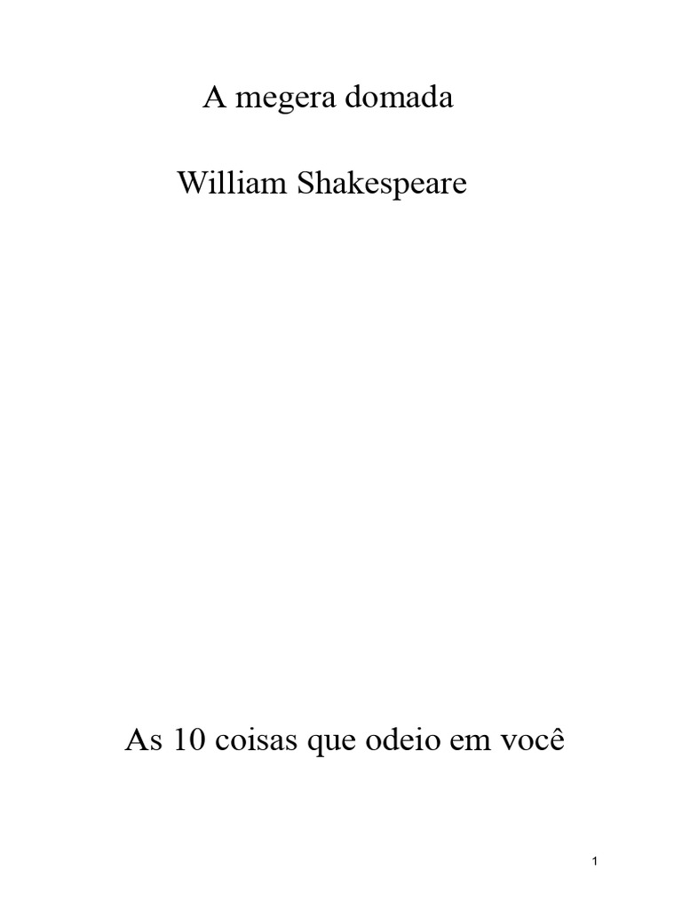 Roteiro A Megera Domada - Refeito | PDF