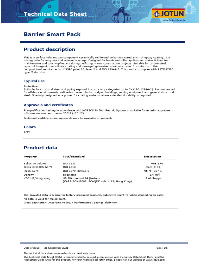 TDS 29560 Barrier Smart Pack Eng US | PDF