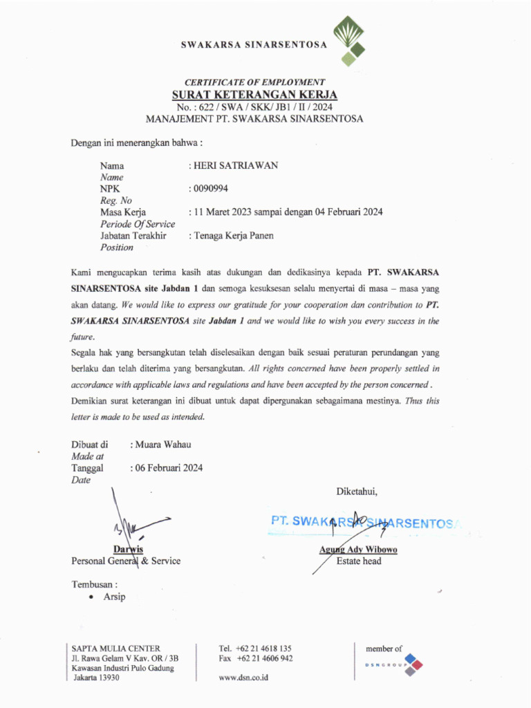 Phk Peng Kerja Heri Satriawan Pdf