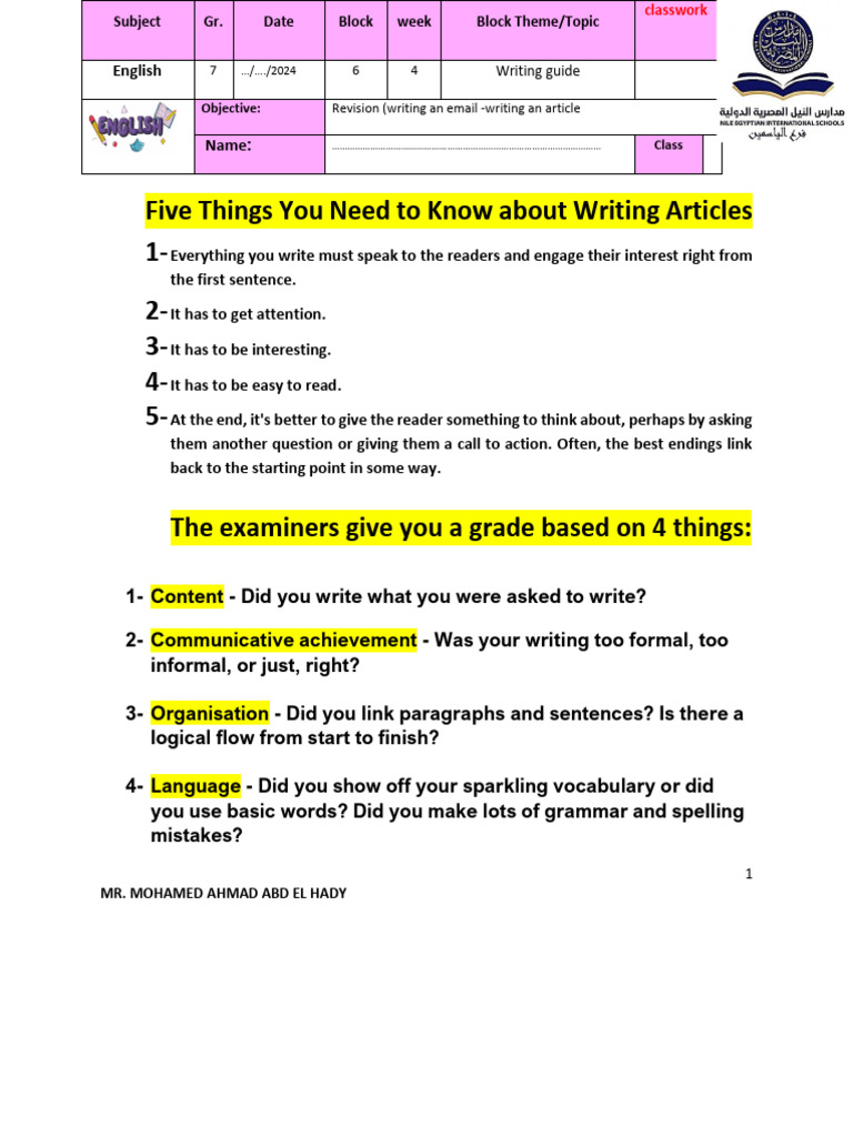 Writing Guide-Article - g7 | PDF