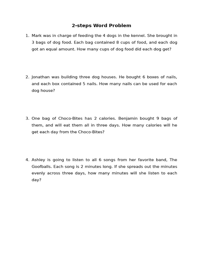 Multiplication and Division of 2, 3, 4, 5 Word Problem | PDF