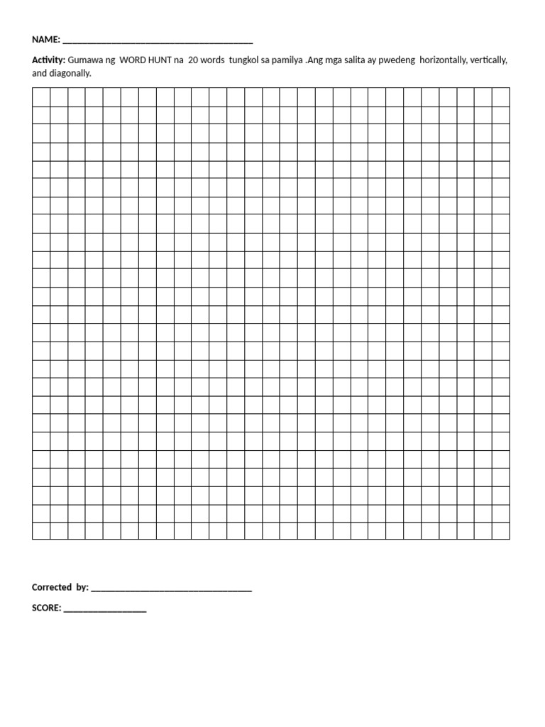 Word hunt pdf