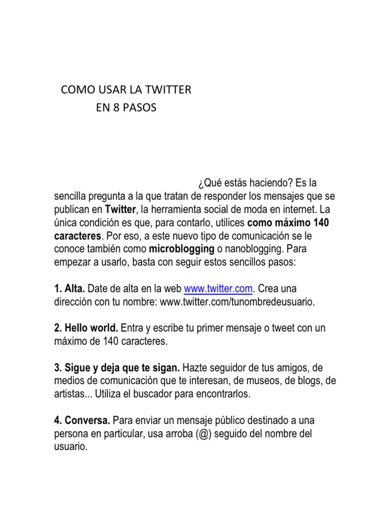 8 Pasos para La Twitter | PDF | Ciencias sociales