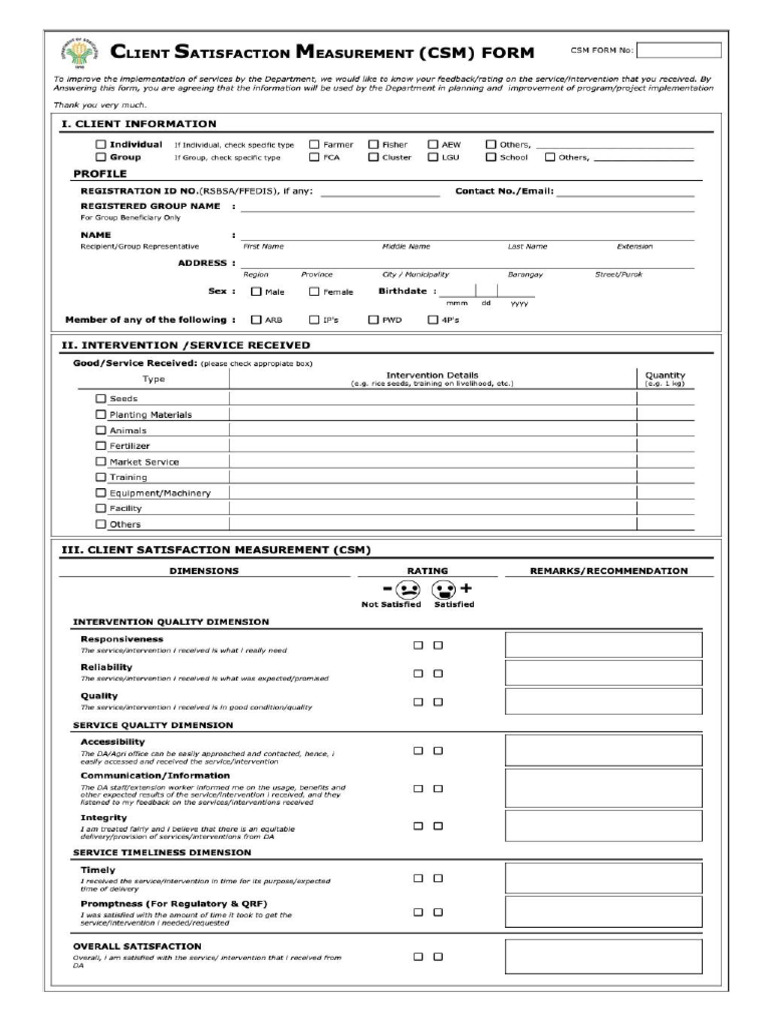 CSM Form | PDF