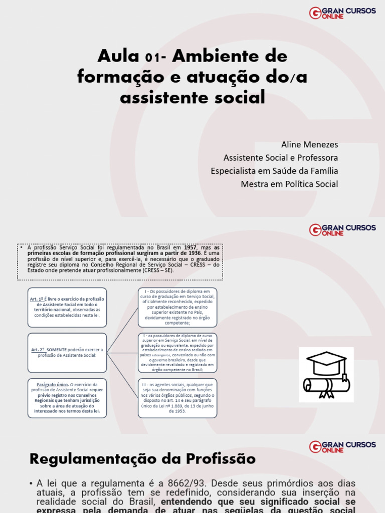 Aula 01-Ambiente de Formação e Atuação Do/a Assistente Social | PDF