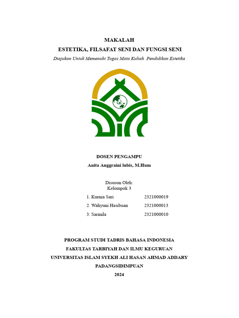 Estetika Filsafat Seni Fungsi Seni Pdf