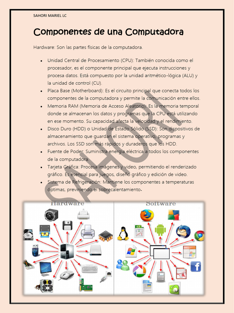 Componentes Esenciales de una Computadora | PDF | Hardware de la ...