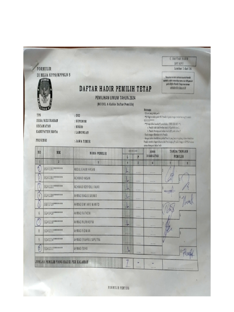 Daftar Hadir | PDF
